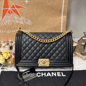 CHANEL BOY28荔枝黑金