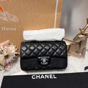 CHANEL 經典大mini黑銀 晶片K85開