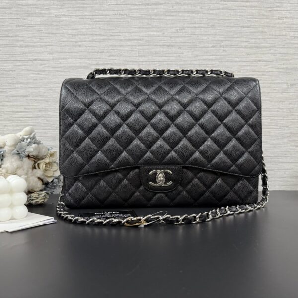 CHANEL  經典CFMaxi 黑銀