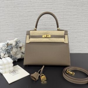 Hermès Kelly25象灰金