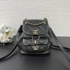 CHANEL  Duma油蠟牛皮黑金(22233)