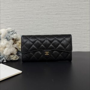CHANEL  荔枝黑金長夾