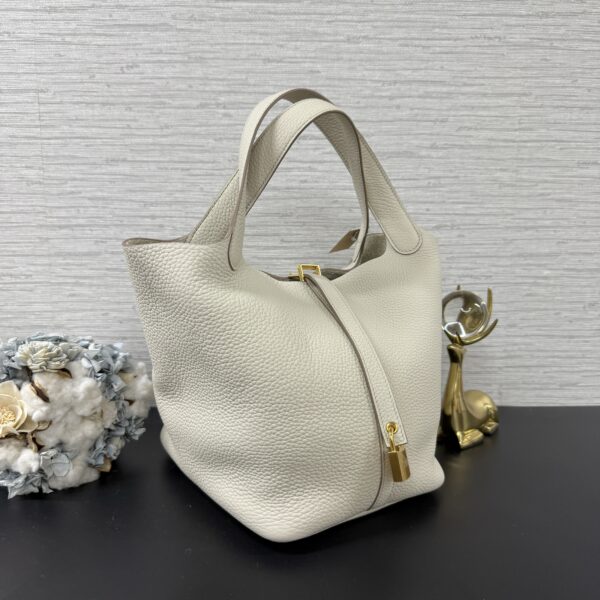 HERMES 全新Picotin22珍珠灰(22645)：圖片 2