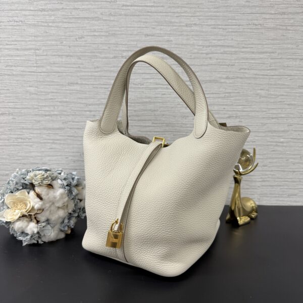 HERMES 全新Picotin22珍珠灰(22645)：圖片 3