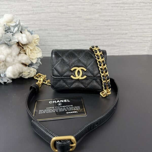 CHANEL 荔枝鏈條卡包
