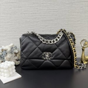 CHANEL  19bag 黑銀30cm