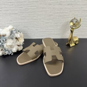 Hermes H拖鞋象灰
