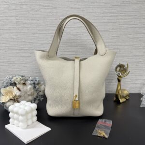 HERMES 全新Picotin22珍珠灰(22645)