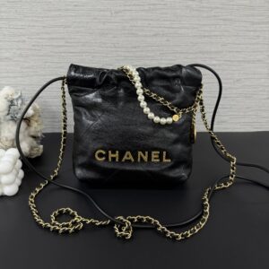 CHANEL  22BAGmini珍珠黑金(22417)