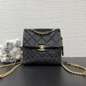 CHANEL 23k ado荔枝黑金後背包