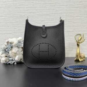 Hermès 全新mini Evelyne黑銀
