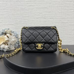 CHANEL 造型鏈方胖黑金(23029)