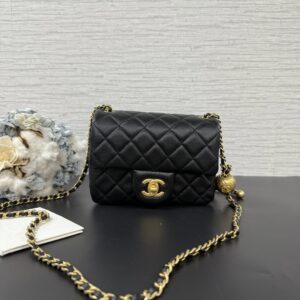 CHANEL 經典金球方胖黑金(23037)