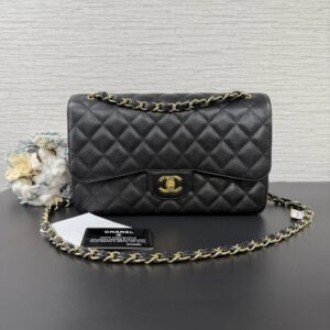 CHANEL 經典CFJumbo荔枝黑金(23347)
