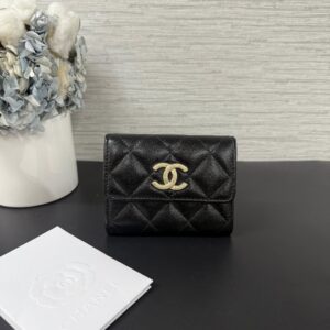 CHANEL 全新大logo雙層卡夾(21213)