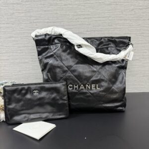 CHANEL 全新22BAG黑金小號(23254)