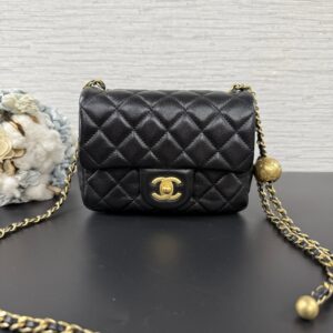 CHANEL 經典金球方胖黑金(23257)