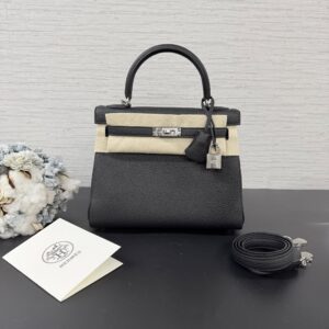 Hermès 全新Kelly25黑銀(23694)