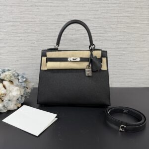 Hermès 全新Kelly25黑銀(23561)