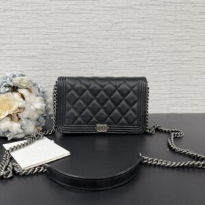 CHANEL BOYWOC黑銀(23578)