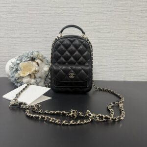 CHANEL 全新多背法荔枝mini小書包(23528)