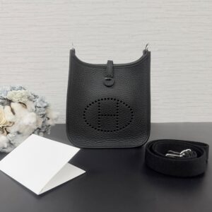 Hermès 全新MINIEvelyne黑銀(23681)