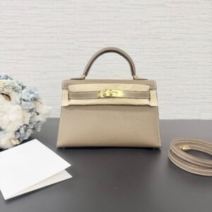 Hermès 全新MiniKelly大象灰(23677)