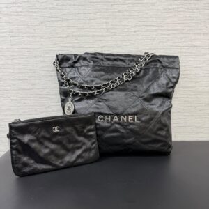 CHANEL  22BAG黑銀小號(24072)