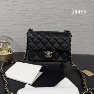 CHANEL 全新經典方胖黑金(24465)