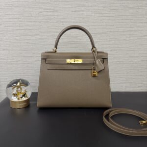 HERMES KELLY28象灰金(24434)