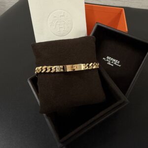 HERMES 全新Kelly六鑽羅馬金手鍊(24339)