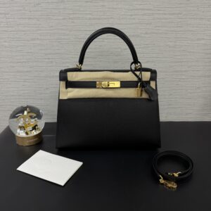 Hermès 全新kelly28黑金(24330)