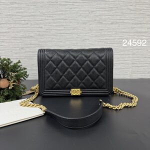 CHANEL 荔枝boy woc黑金(24592)