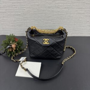 CHANEL 水鑽logo手把飯盒包 (25013)