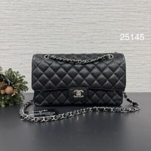 CHANEL 經典CF25黑銀(25145)