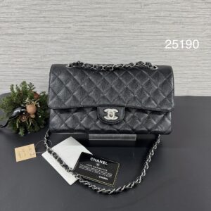 CHANEL 經典CF25黑銀(25190)