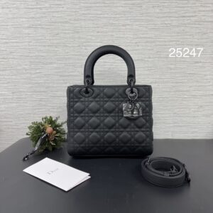 DIOR LadyDior五格磨砂黑黛妃(25247)