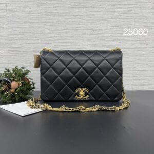 CHANEL 全新手工坊雙鏈條口蓋包(25060)