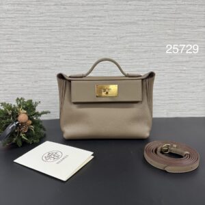 Hermès 全新2424mini 象灰金(25729)