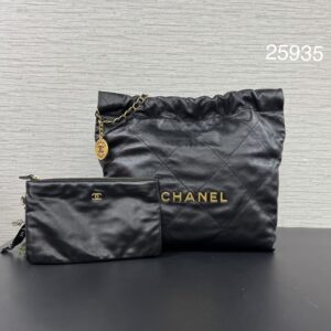 Chanel 22BAG小號黑金(25935)