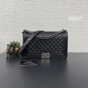 Chanel Boy28黑銀(26057)