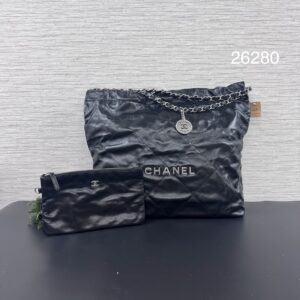 Chanel 22BAG黑銀中號(26280)