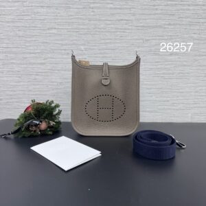 HERMES mini evelyne 象灰銀(26257)