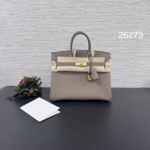 Hermès 全新Birkin25象灰金(26273)