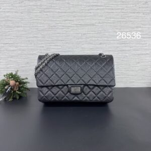 CHANEL 全新2.55黑銀 28(26536)