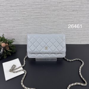 CHANEL 全新經典發財woc寶寶藍(26461)