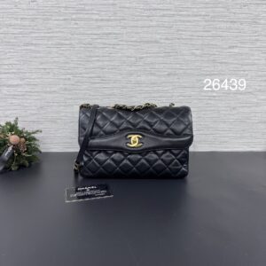 CHANEL 黑金風琴鏈條包(26439)