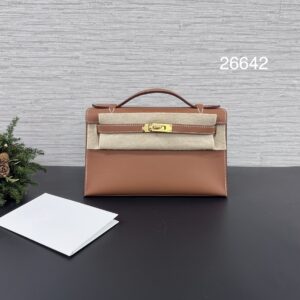 Hermès 全新MiniKelly一代金棕金(26642)