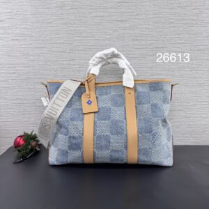 LOUIS VUITTON 全新丹寧Weekend Tote(26613)
