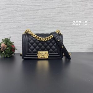Chanel BOY20荔枝黑金(26715)